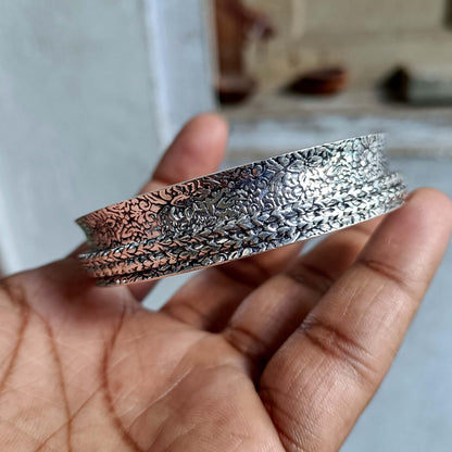 Silver Spinner Bangle, Sterling Silver Meditation Ring, Engraved Worry Bangle, Anxiety Relief Jewelry, Wide Band Boho Gift for Her