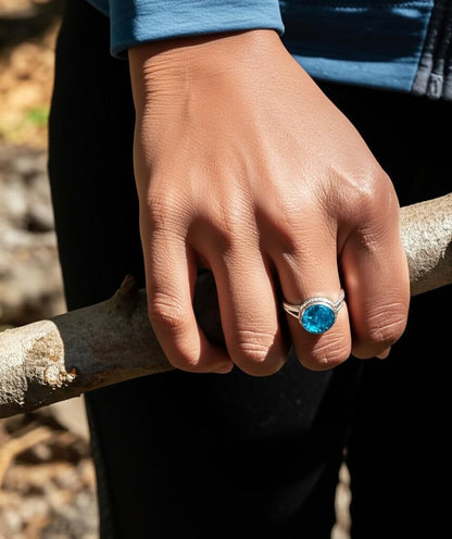 Blue Topaz. Topaz Ring. 925 Sterling Silver Ring. Handmade Ring. Gemstone Ring. Beautiful Ring. Designer Ring. Women Ring. Gift For Her