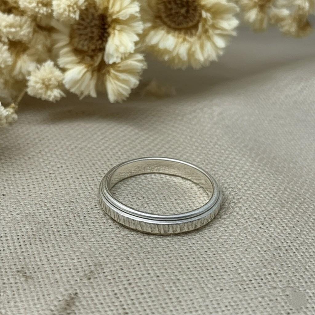 Sterling Silver Spinner Ring | Fidget Anxiety Ring | Meditation Ring | Handmade Spinner Band | Stress Relief Ring | Worry Ring for Men/Women
