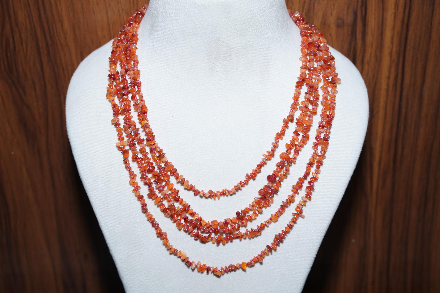 Multistrand Carnelian Nugget and Chip Necklace | Carnelian necklace, Gemstone necklace, Valentines Day Gift, Gift for her, Handmade Necklace