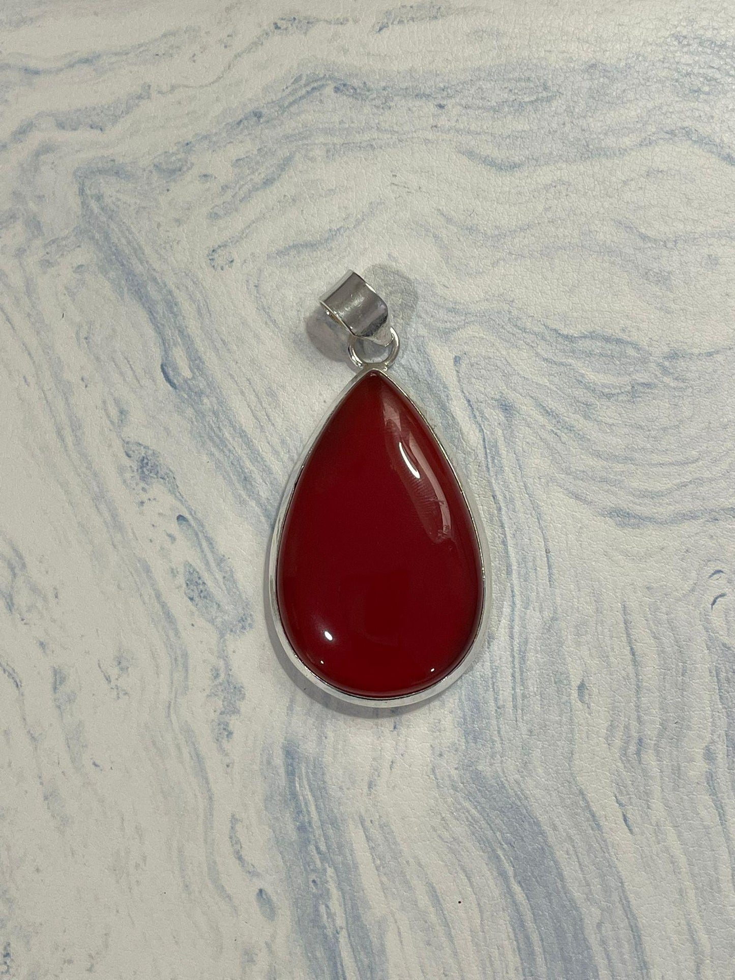 Handmade Teardrop Lapis Lazuli Gemstone Pendant (24x39mm)