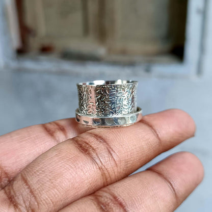 Sterling Silver Spinner Ring Women, Anxiety Ring Fidget Ring, 925 Silver Meditation Ring, Boho Thumb Ring, Worry Ring, Gift for Her