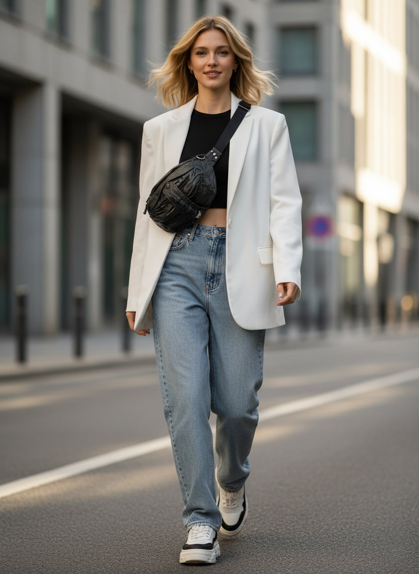 Limited Edition "Ruched" Leather Fanny Bag | Cow-Calf Lined