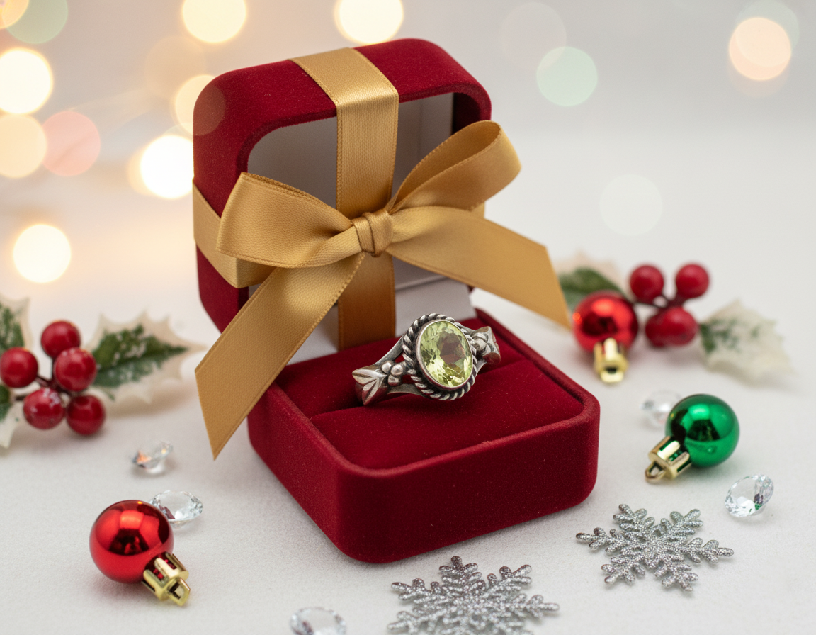 Peridot Ring Sterling Silver | August Birthstone Oval Gemstone Ring | Handmade Boho Jewelry Gift for Her