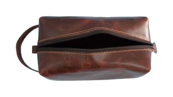 Leather Multipurpose Kit Bag. Leather bag. Toilet Bag. Handmade gift. Tote bag. Brown leather bag - Image 6