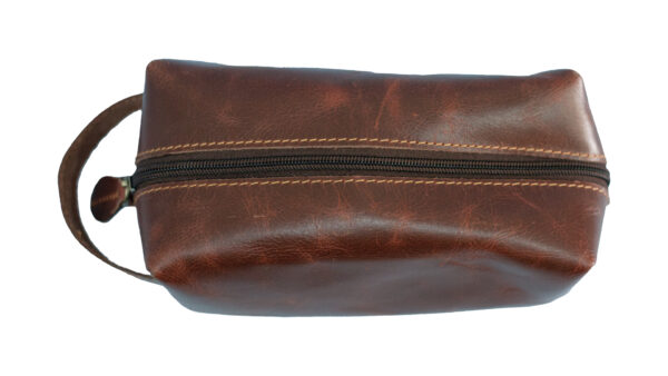 Leather Multipurpose Kit Bag. Leather bag. Toilet Bag. Handmade gift. Tote bag. Brown leather bag - Image 5