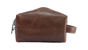 Leather Multipurpose Kit Bag. Leather bag. Toilet Bag. Handmade gift. Tote bag. Brown leather bag