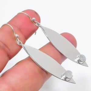 Moonstone Teardrop Earrings, Handmade Earring, 925 Silver Earring, Dainty Earring, Gemstone Earring, Natural Moonstone, June Birthstone
