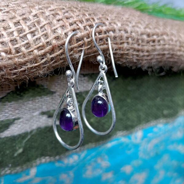 Amethyst Earring, Handmade Earring, 925 Silver Earring, Natural Amethyst, Gemstone Earring, Amethyst Jewelry, Dainty Earring, Boho Earring