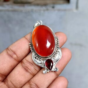Carnelian, Garnet Pendant, Handmade Pendant, 925 Silver Pendant, Natural Gemstone, Dainty Pendant, Women Pendant, Boho Pendant, Gift For Her