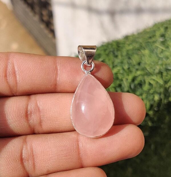 Rose Quartz Pendant, Women Pendant, Handmade Pendant, Natural Rose Quartz, Dainty Pendant, Gemstone Pendant, Statement Pendant, Boho Pendant - Image 2
