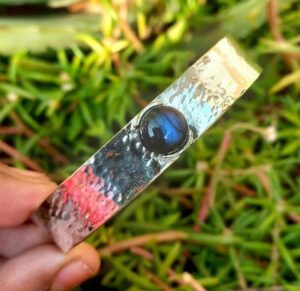 Labradorite Bangle, 925 Sterling Silver Bangle, Women Bangle, Handmade Bangle, Natural Labradorite, Gemstone Bangle, Cuff Bangle, Gift item