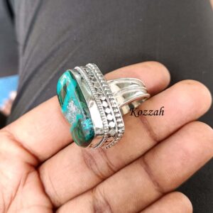 Azurite Malachite Ring, Handmade Ring, 925 Silver Ring, Natural Stone, Designer Ring, Statement Ring, Boho Ring, Gemstone Ring, Gift For Her