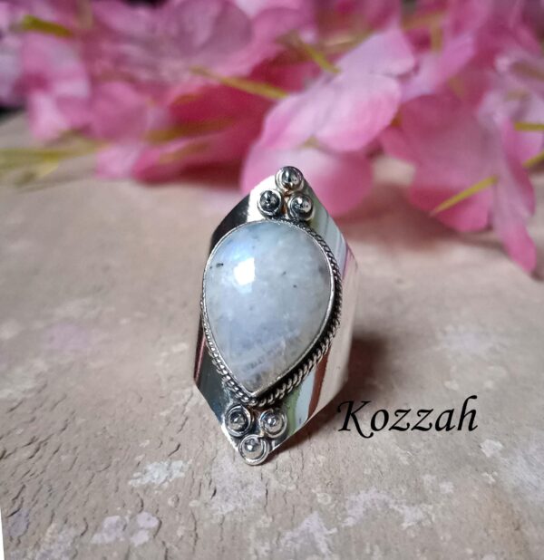 Rainbow Moonstone Ring, Handmade Ring, 925 Silver Ring, Statement Ring, Designer Ring, Gemstone Ring, Boho Ring, Beautiful Ring, Gift Her