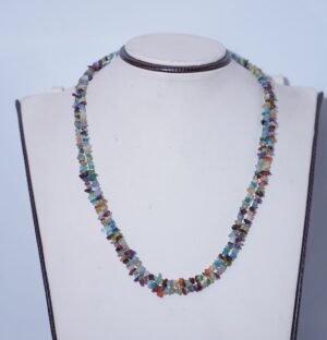 Multi-Uncut Stone Necklace