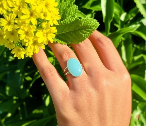 Aqua Chalcedony Ring, 925 Sterling Silver Ring, Handmade Ring, Gemstone Ring, Beautiful Ring, Designer Ring, Women Ring, Gift For Her - Image 2