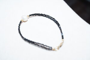 Black Spinel Bracelet Gold Plated