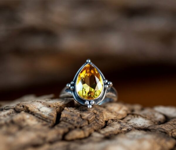 Citrine Ring, 925 Silver Ring, Dainty Ring, Women Ring, Gemstone Ring, Citrine Jewelry, Handmade Ring, Statement Ring, Boho Ring - Image 3