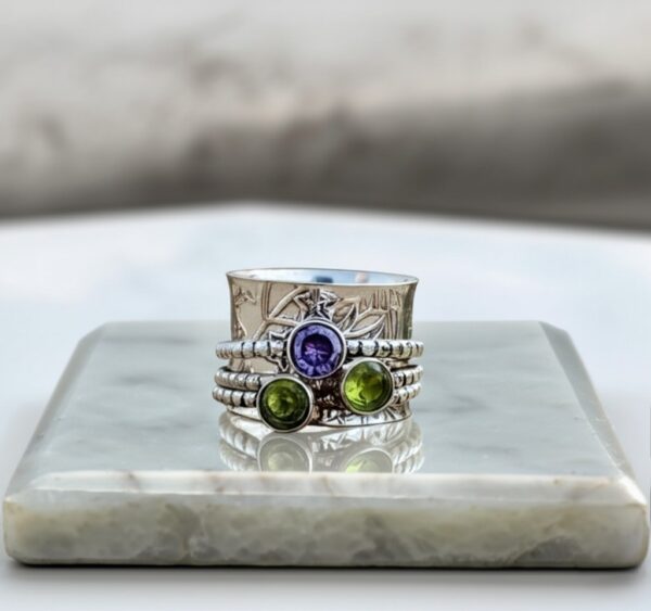 Peridot, Amethyst  Ring - Image 7