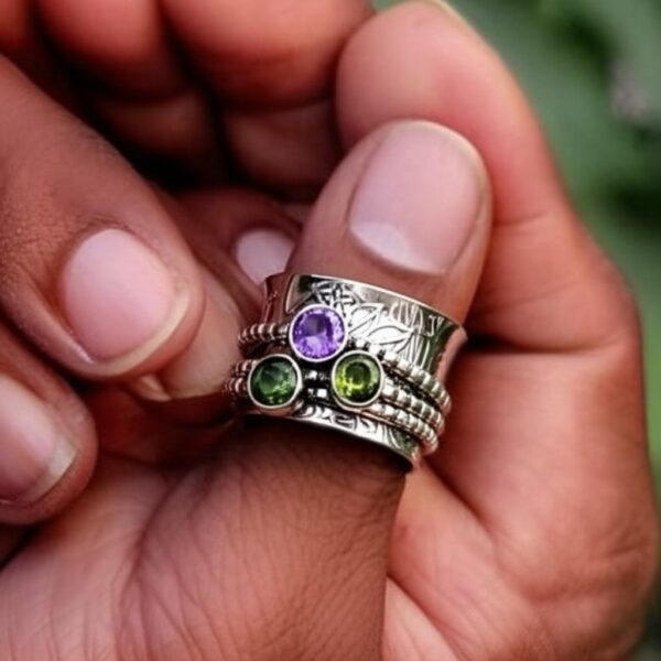 Peridot, Amethyst  Ring - Image 5