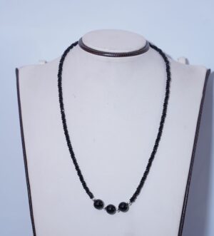 Black Spinel Necklace | Black Ball Necklace