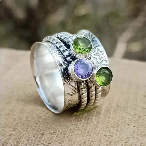 Peridot, Amethyst  Ring - Image 3