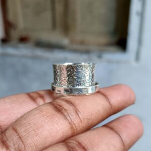 Spinner Ring, Handmade Ring, Anxiety Ring, 925 Silver Ring, Flower Spinner Ring, Fidget Ring, Thumb Ring, Hammered Ring, Gift For Her