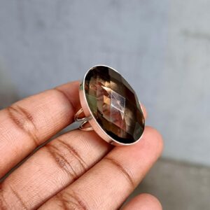 Smoky Quartz Ring, Handmade Ring, Boho Ring, 925 Silver Ring, Natural Quartz, Gemstone Ring, Statement Ring, Quartz Jewelry, Gift For Her