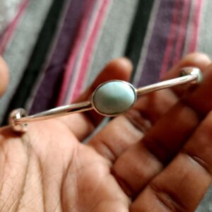 Larimar Bangle, Handmade Bangle, 925 Silver Bangle, Natural Larimar, Gemstone Bangle, Beautiful Ring, Boho Bangle, Larimar Jewelry, Gift Her