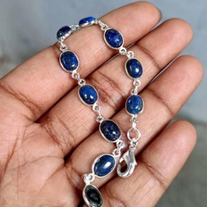 Blue Lapis Lazuli Bracelet, Handmade Bracelet, 925 Silver Bracelet, Dainty Bracelet, Women Bracelet, Natural Lapis Lazuli, Boho Bracelet