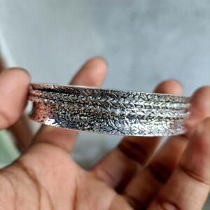 Spinner Bangle, Flower Bangle, Handmade Bangle, 925 Silver Bangle, Fidget Bangle, Worry Bangle, Spin Bangle, Two Band Bangle Bohemian Bangle