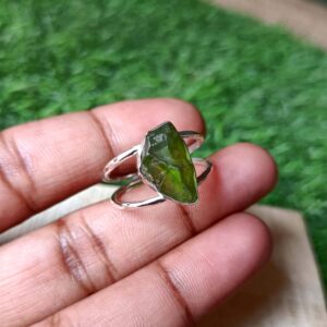 Moldavite Ring, Handmade Ring, 925 Silver Ring, Natural Moldavite, Dainty Ring, Raw Gemstone Ring, Women Ring, Statement Ring