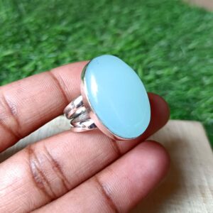 Chalcedony Ring, Women Ring, 925 Silver Ring, Handmade Ring, Gemstone Ring, Chalcedony Jewelry, Bohemian Ring, Natural Chalcedony