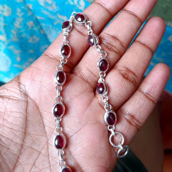 Garnet Bracelet, Handmade Bracelet, 925 Silver Bracelet, Natural Garnet, Women Bracelet, Adjustable Bracelet, Gemstone Bracelet, Gift Her