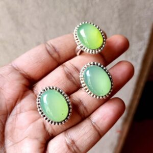 Prehnite Ring, Handmade Ring, 925 Silver Ring, Dainty Ring, Gemstone Ring, Women Ring, Natural Prehnite, Statement Ring, Bohemian Ring