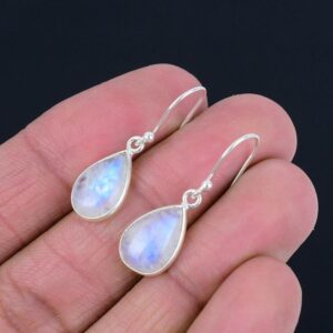 Moonstone Earring, 925 Silver Earring, Handmade Earring, Dainty Earring, Women Earring, Natural Moonstone Gemstone Earring Moonstone Jewelry