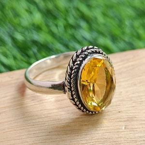 Citrine Ring, Handmade Ring, Women Ring, 925 Silver Ring, Statement Ring, Natural Citrine, Dainty Ring, Citrine Jewelry, Gemstone Ring