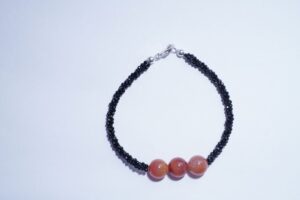 Black Spinel with Red agate Bracelet