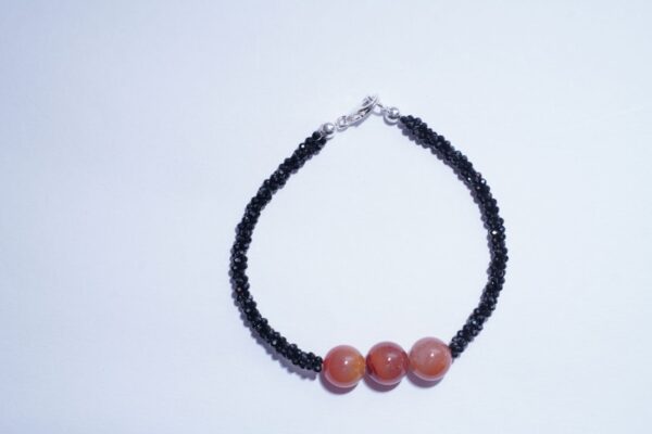 Black Spinel with Red agate Bracelet