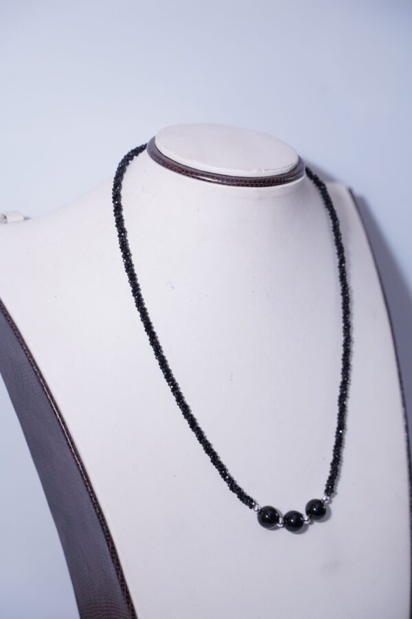 Black Spinel Necklace | Black Ball Necklace - Image 3