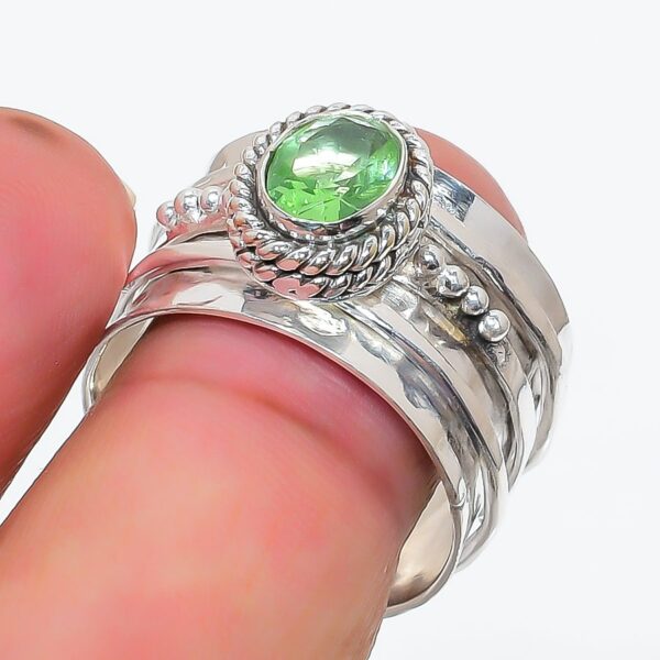 Peridot Spinner Ring | Anxiety Ring | Fidget ring - Image 3