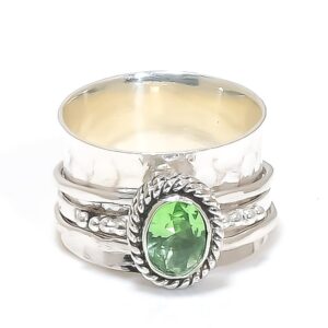 Peridot Spinner Ring | Anxiety Ring | Fidget ring