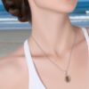 Dainty Citrine Sterling Silver Pendant, Large Citrine Statement Silver Pendant, Vintage Style Citrine Handmade Pendant, Gift for her - Image 9