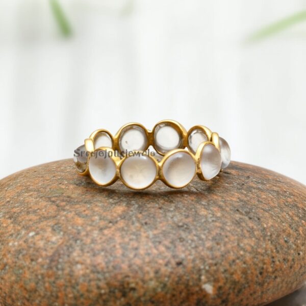Clear Quartz Crystal Ring – 925 Sterling Silver Handmade Ring – Natural Crystal Eternity Ring for Women, Ring for women, Gift for her, Gift - Image 4