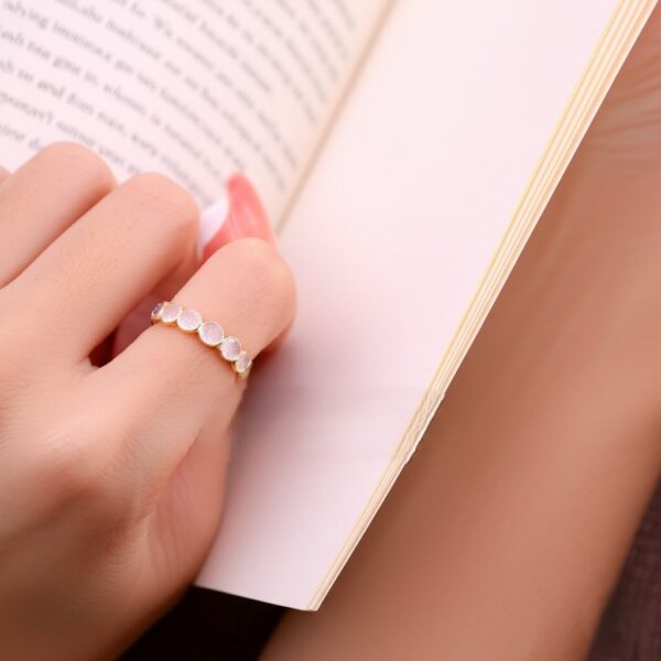 Clear Quartz Crystal Ring – 925 Sterling Silver Handmade Ring – Natural Crystal Eternity Ring for Women, Ring for women, Gift for her, Gift - Image 2