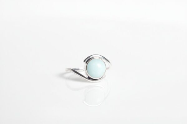 Larimar Ring, Dainty Ring, 925 Silver Ring, Natural Larimar, Statement Ring, Larimar Jewelry, Gemstone Ring, Women Ring, Bohemian Ring - Image 8