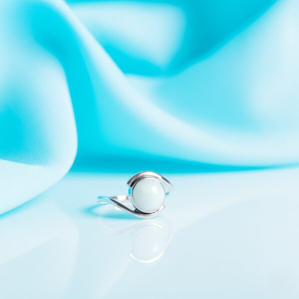 Larimar Ring, Dainty Ring, 925 Silver Ring, Natural Larimar, Statement Ring, Larimar Jewelry, Gemstone Ring, Women Ring, Bohemian Ring - Image 6