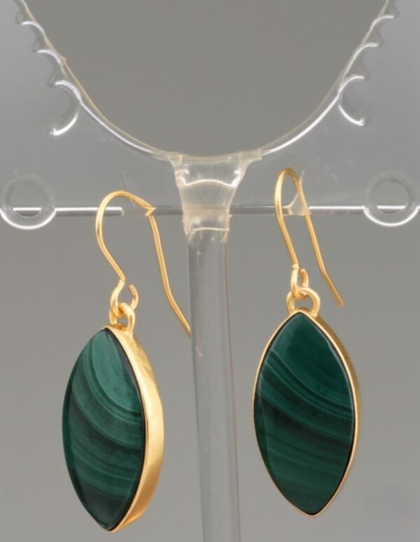 Malachite Earrings | 14k gold plated - Image 4