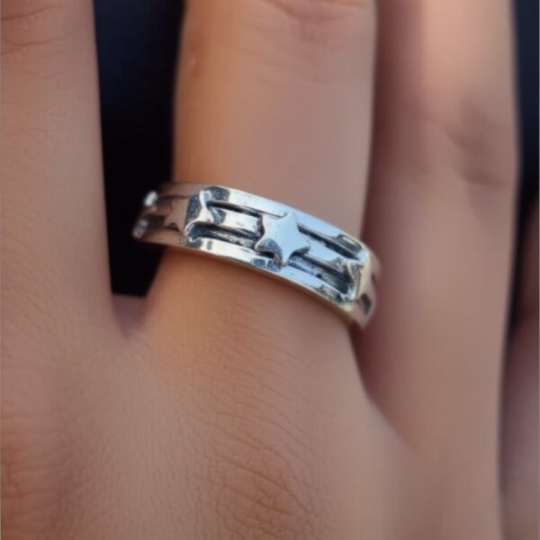 Star Spinner Band Ring, Handmade Ring, 925 Silver Ring, Worry Ring, Fidget Ring, Promised Spinner Ring, Thumb Ring, Women Ring, Boho Ring - Image 6