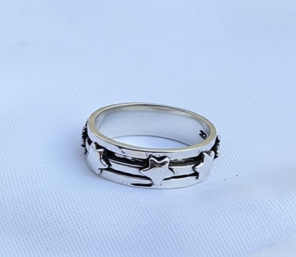 Star Spinner Band Ring, Handmade Ring, 925 Silver Ring, Worry Ring, Fidget Ring, Promised Spinner Ring, Thumb Ring, Women Ring, Boho Ring - Image 3